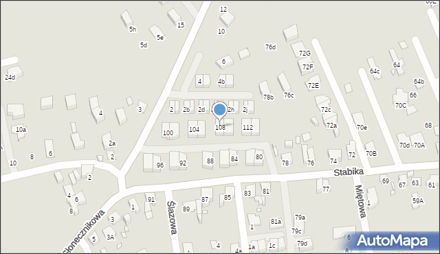 Katowice, Stabika Karola, 108, mapa Katowic