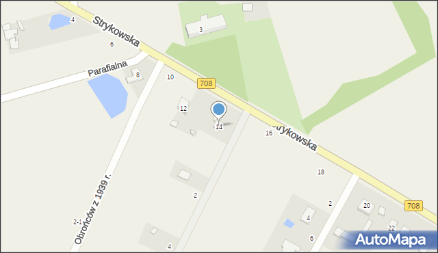 Kębliny, Strykowska, 14, mapa Kębliny