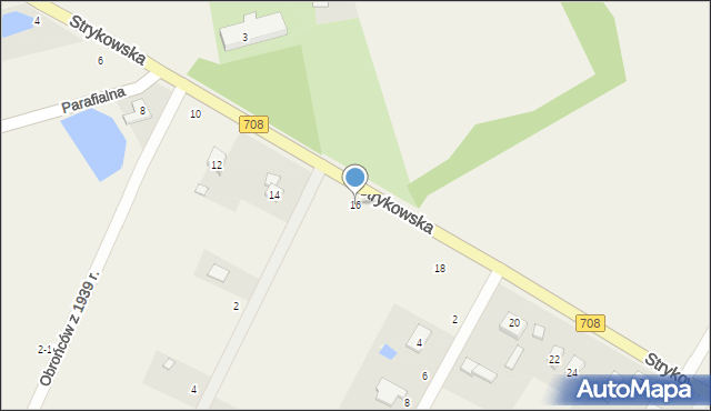 Kębliny, Strykowska, 16, mapa Kębliny