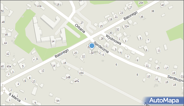 Kędzierzyn-Koźle, Stefana Batorego, 24, mapa Kędzierzyna-Koźle