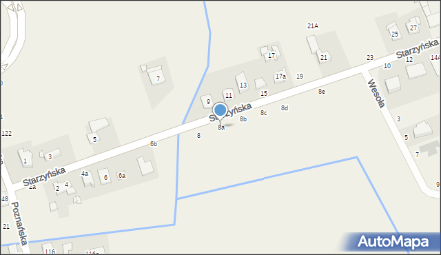 Kiekrz, Starzyńska, 8a, mapa Kiekrz