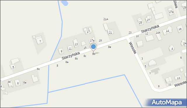 Kiekrz, Starzyńska, 8d, mapa Kiekrz