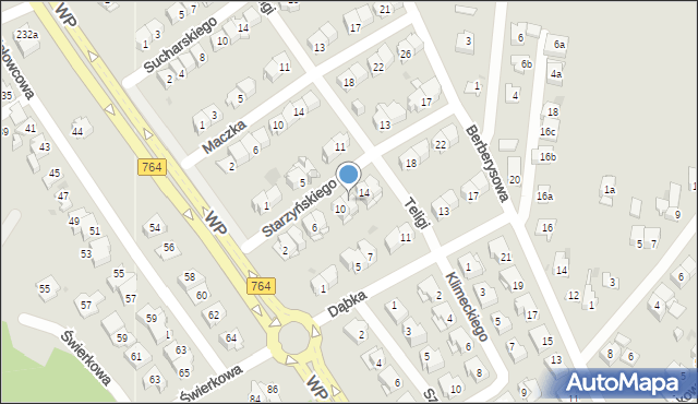 Kielce, Starzyńskiego Stefana, 12, mapa Kielc