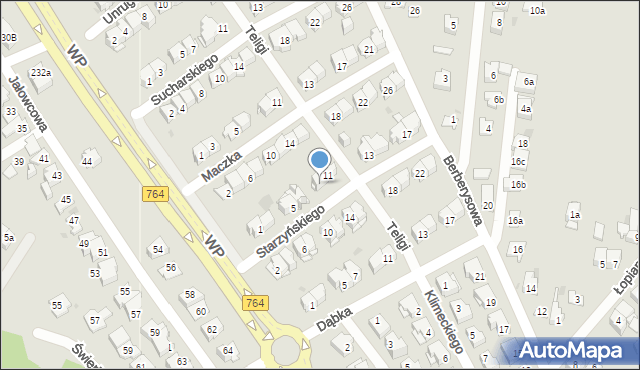 Kielce, Starzyńskiego Stefana, 9, mapa Kielc