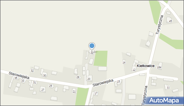 Kiełkowice, Starowiejska, 22, mapa Kiełkowice