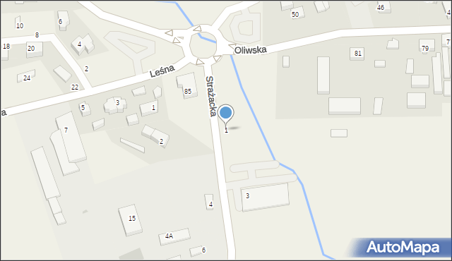 Kielno, Strażacka, 1, mapa Kielno