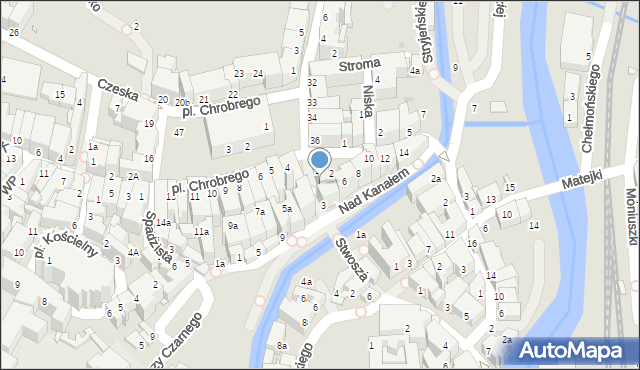 Kłodzko, Stwosza Wita, 1a, mapa Kłodzka