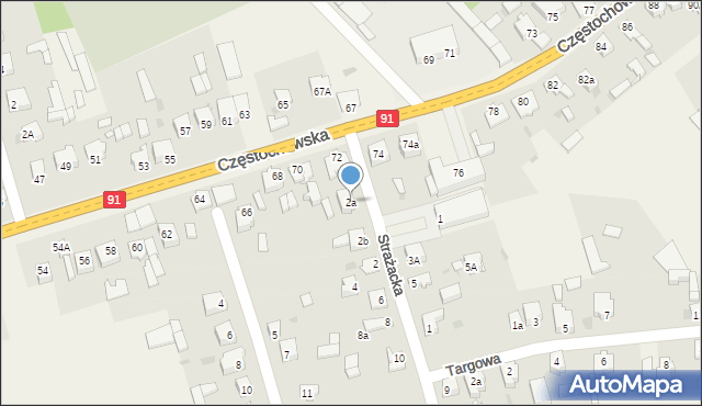 Kłomnice, Strażacka, 2a, mapa Kłomnice