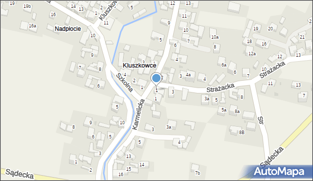 Kluszkowce, Strażacka, 1, mapa Kluszkowce