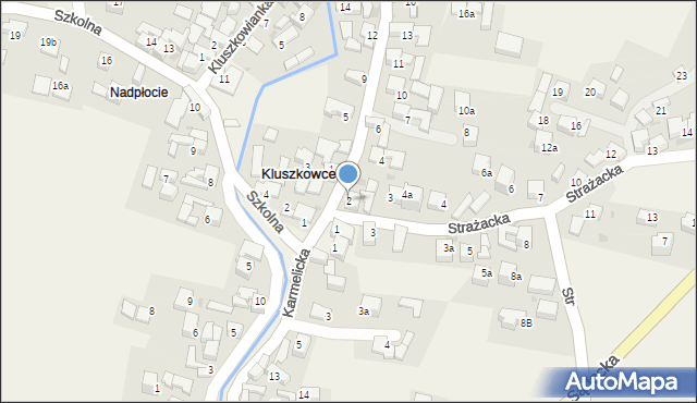 Kluszkowce, Strażacka, 2, mapa Kluszkowce