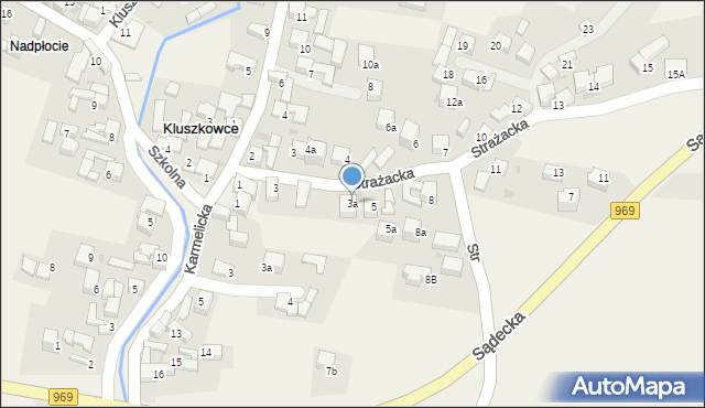 Kluszkowce, Strażacka, 3a, mapa Kluszkowce