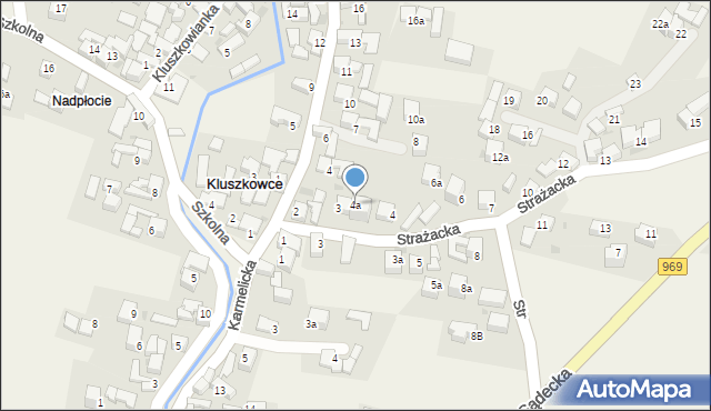 Kluszkowce, Strażacka, 4a, mapa Kluszkowce