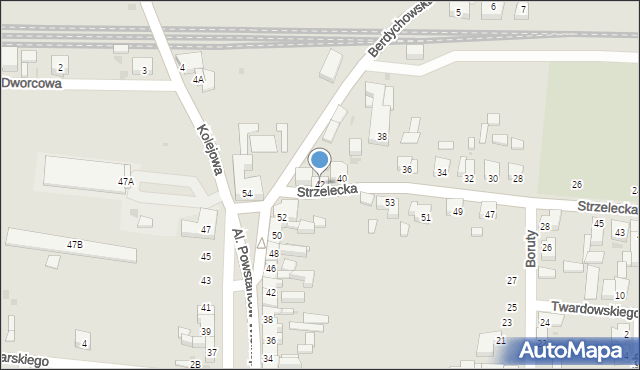 Kobylin, Strzelecka, 42, mapa Kobylin