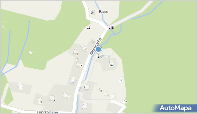 Kocierz Rychwałdzki, Studencka, 14A, mapa Kocierz Rychwałdzki