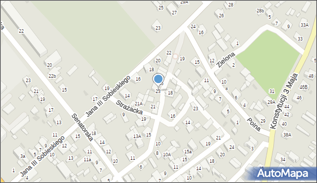 Kolno, Strażacka, 23, mapa Kolno