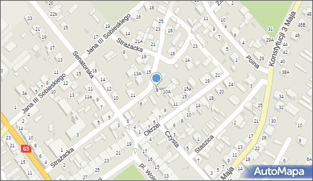 Kolno, Strażacka, 8, mapa Kolno