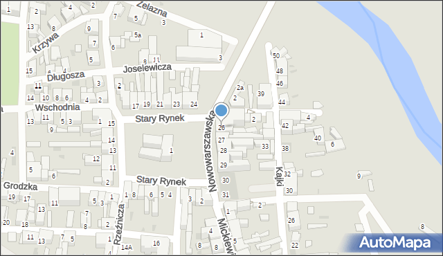 Koło, Stary Rynek, 26, mapa Koło