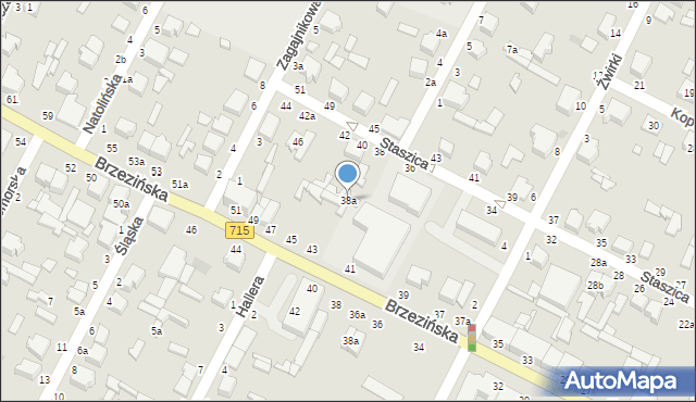 Koluszki, Staszica Stanisława, 38a, mapa Koluszki