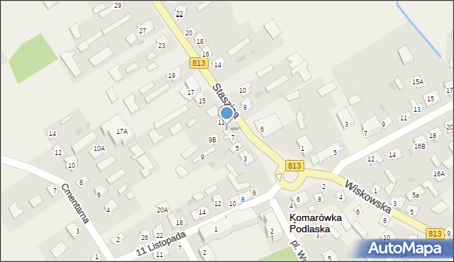 Komarówka Podlaska, Staszica Stanisława, 9A, mapa Komarówka Podlaska