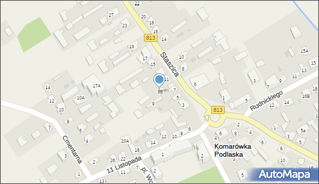 Komarówka Podlaska, Staszica Stanisława, 9B, mapa Komarówka Podlaska