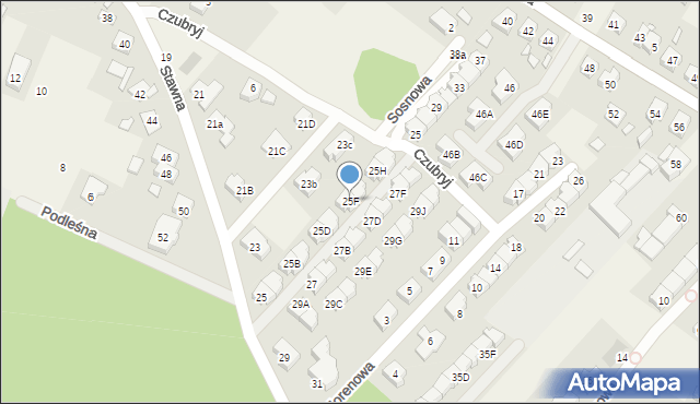 Komorniki, Stawna, 25F, mapa Komorniki