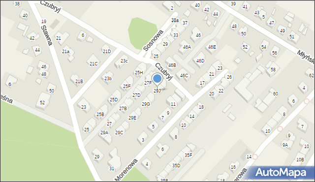 Komorniki, Stawna, 29J, mapa Komorniki