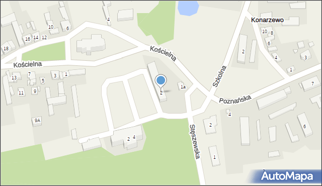 Konarzewo, Stęszewska, 2, mapa Konarzewo