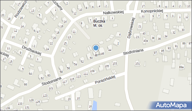 Konin, Stodolniana, 48, mapa Konina