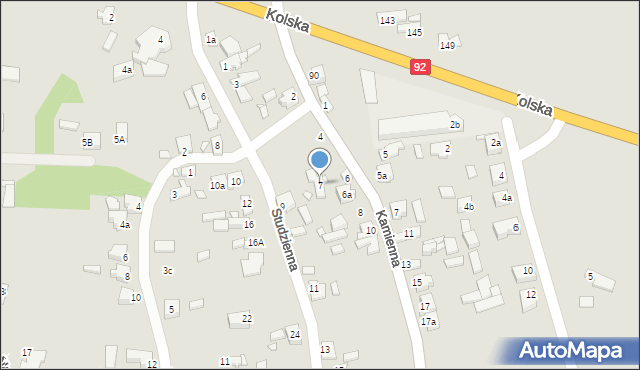 Konin, Studzienna, 7, mapa Konina