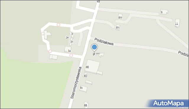 Konin, Staromorzysławska, 8f, mapa Konina