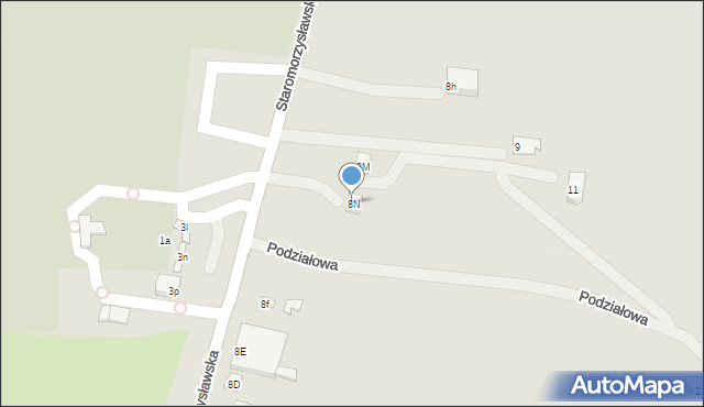 Konin, Staromorzysławska, 8N, mapa Konina