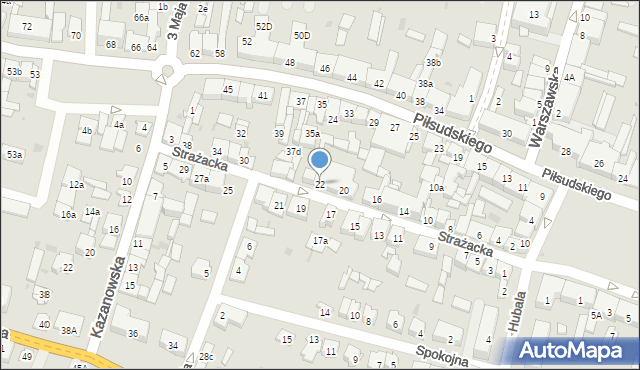 Końskie, Strażacka, 22, mapa Końskie