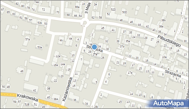 Końskie, Strażacka, 27a, mapa Końskie