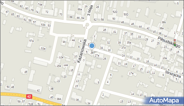 Końskie, Strażacka, 29, mapa Końskie