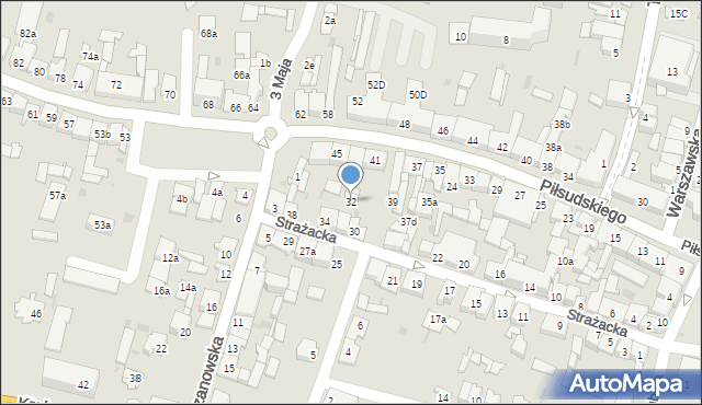 Końskie, Strażacka, 32, mapa Końskie