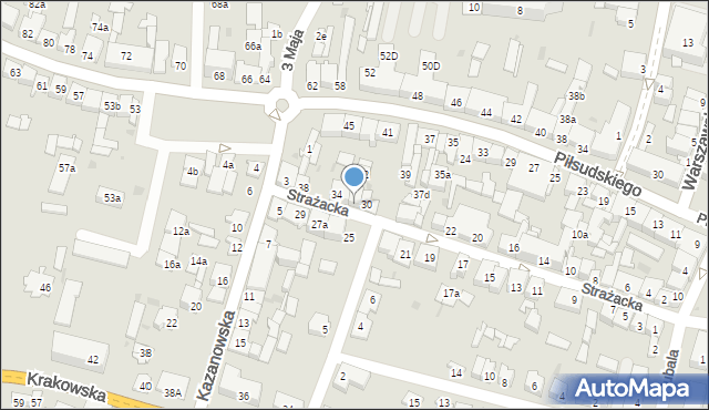 Końskie, Strażacka, 32A, mapa Końskie