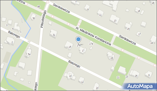 Konstancin-Jeziorna, Stefana Batorego, 17b, mapa Konstancin-Jeziorna