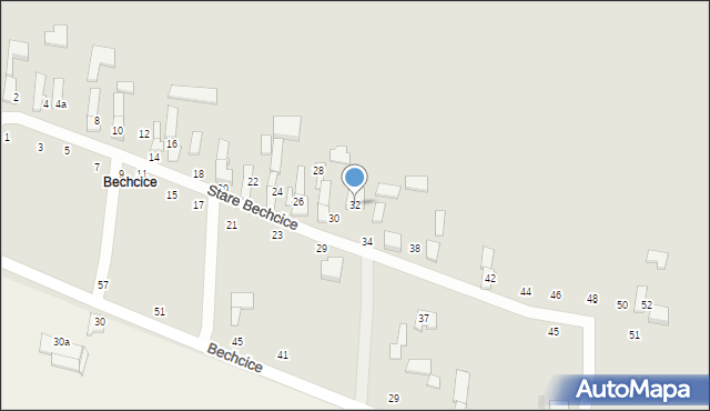 Konstantynów Łódzki, Stare Bechcice, 32, mapa Konstantynów Łódzki