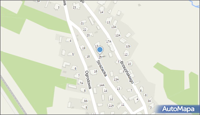 Kornica, Strażacka, 15, mapa Kornica