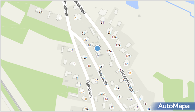 Kornica, Strażacka, 17, mapa Kornica