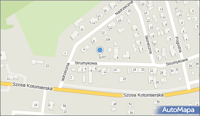 Koronowo, Strumykowa, 3, mapa Koronowo