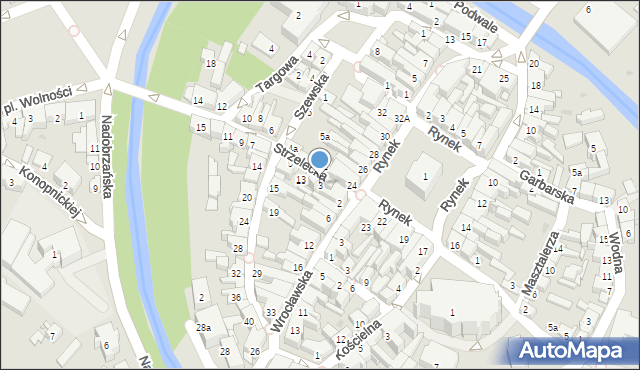 Kościan, Strzelecka, 3, mapa Kościan