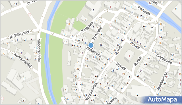 Kościan, Strzelecka, 5, mapa Kościan