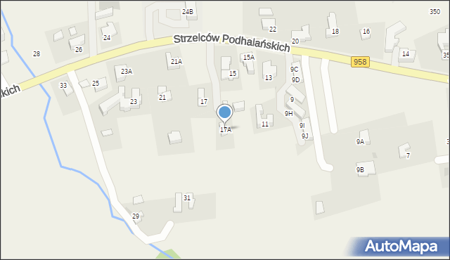 Kościelisko, Strzelców Podhalańskich, 17A, mapa Kościelisko