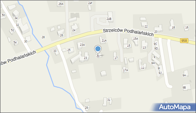 Kościelisko, Strzelców Podhalańskich, 21, mapa Kościelisko