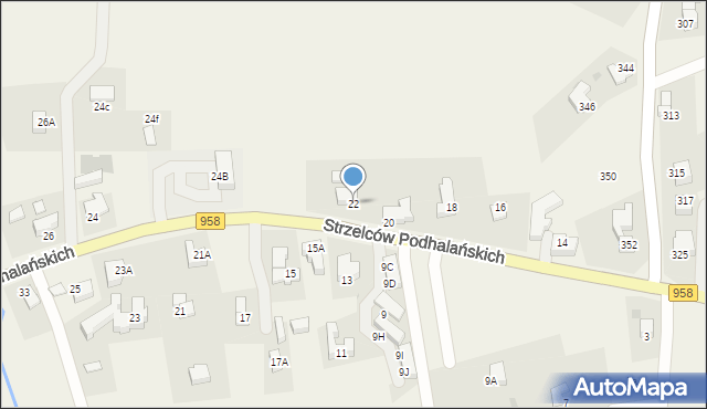 Kościelisko, Strzelców Podhalańskich, 22, mapa Kościelisko