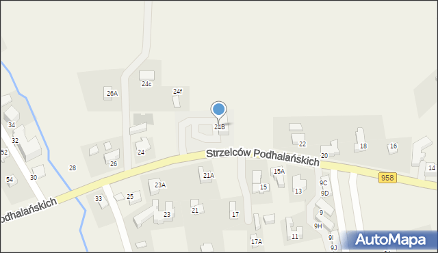 Kościelisko, Strzelców Podhalańskich, 24B, mapa Kościelisko