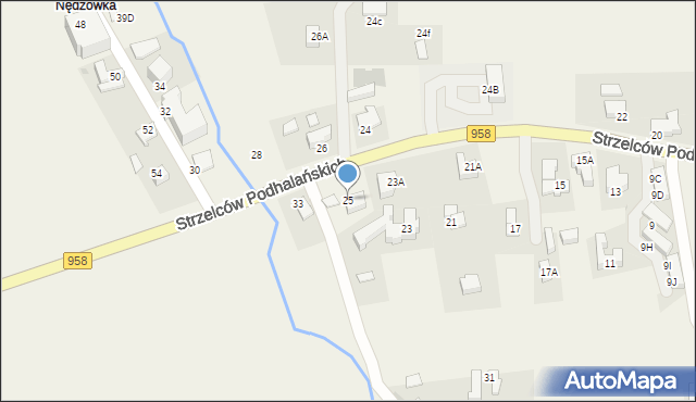 Kościelisko, Strzelców Podhalańskich, 25, mapa Kościelisko