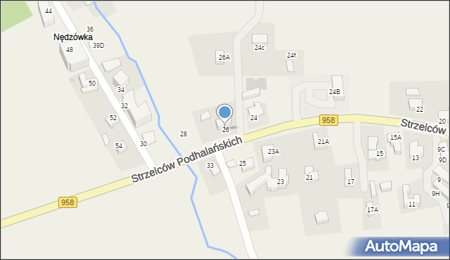 Kościelisko, Strzelców Podhalańskich, 26, mapa Kościelisko