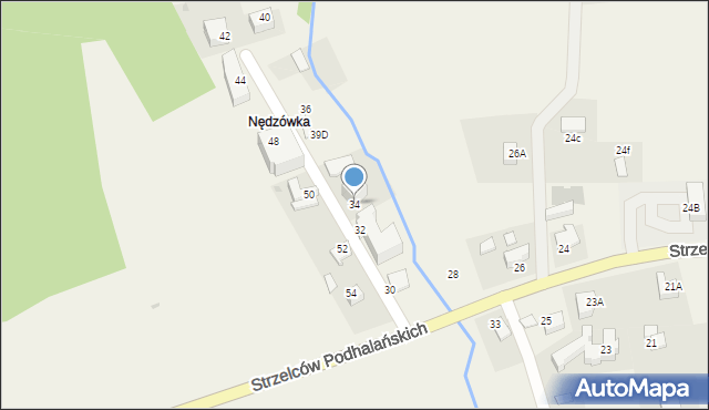 Kościelisko, Strzelców Podhalańskich, 34, mapa Kościelisko